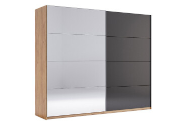 Skříň s posuvnými dveřmi 2,5x2,1m (Dveře Mat Láva/Zrcadlo), série N Luna