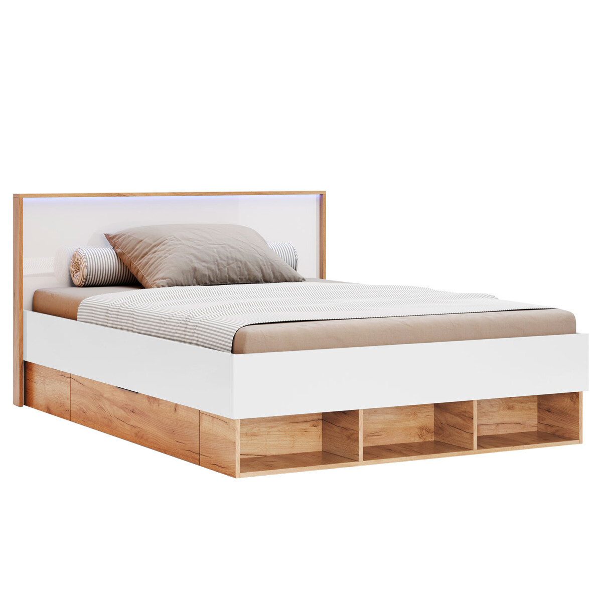 

Postel Junior 1,2×2,0 s šuplíky, dub kraft / bílá Asti