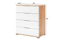 Fotografie 3 - Komoda Junior 4Š Dub Kraft / Bílá Asti