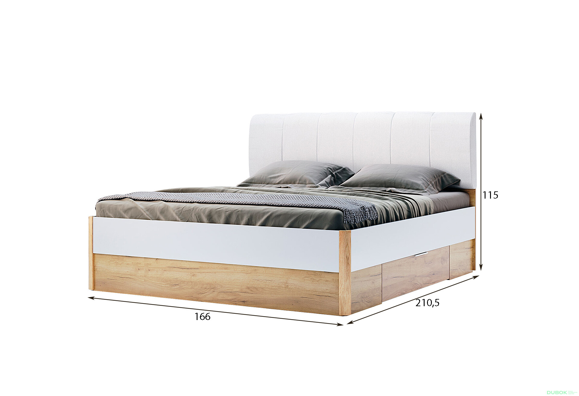 Postel 160x200 měkké čelo s šuplíky bez rámu Asti - Fotografie 3 Fotografie 3 - Postel 160x200 měkké čelo s šuplíky bez rámu Asti