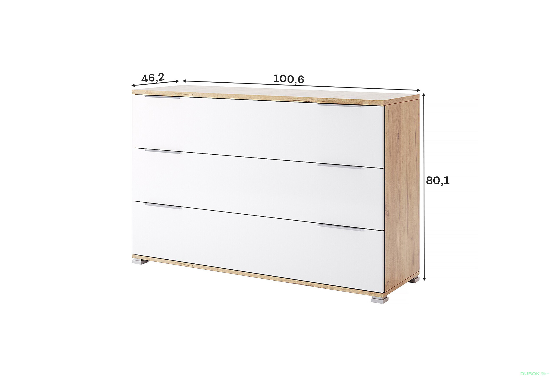 Fotografie 3 - Komoda 3Š dub craft / bílý Asti