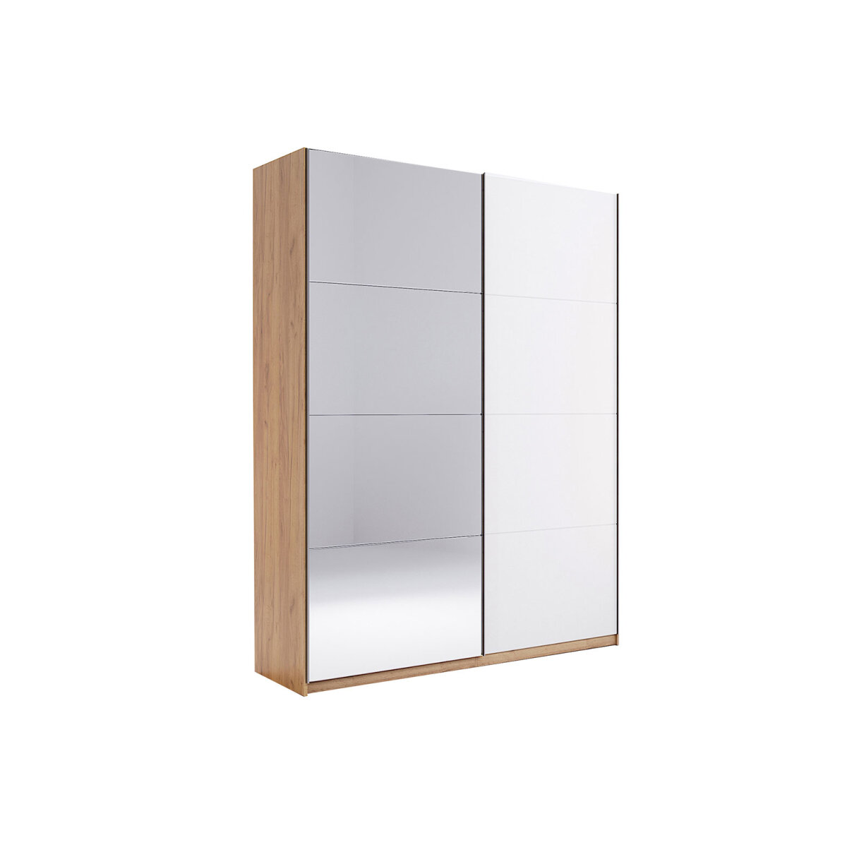 Skříň s posuvnými dveřmi 2,0x2,4m (Dveře Lesklé Bílé/Zrcadlo) série N Asti