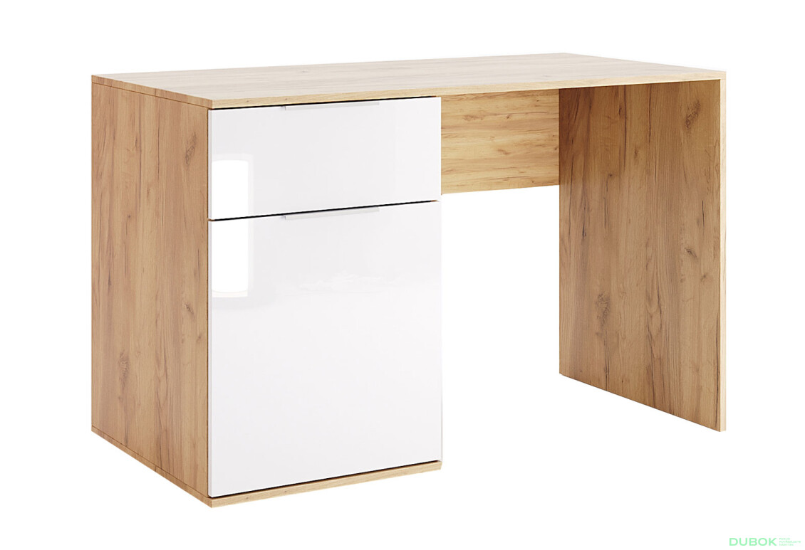 Psací stůl 1d 1z dub kraft / bílý Asti - Fotografie 1 Fotografie 1 - Psací stůl 1d 1z dub kraft / bílý Asti