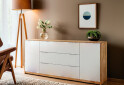 Komoda 2 dveře 3 zásuvky 200 cm dub kraft / bílá Asti - Fotografie 2 Fotografie 2 - Komoda 2 dveře 3 zásuvky 200 cm dub kraft / bílá Asti