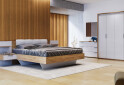 Postel 180x200 měkké čelo dub craft / bílý Asti - Fotografie 2 Fotografie 2 - Postel 180x200 měkké čelo dub craft / bílý Asti