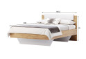 Postel 180x200 měkké čelo dub craft / bílý Asti - Fotografie 4 Fotografie 4 - Postel 180x200 měkké čelo dub craft / bílý Asti