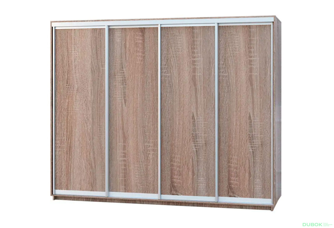 Fotografie 3 - Skříň s posuvnými dveřmi 2400x3000x600 4LTD dub sonoma, profil stříbrný