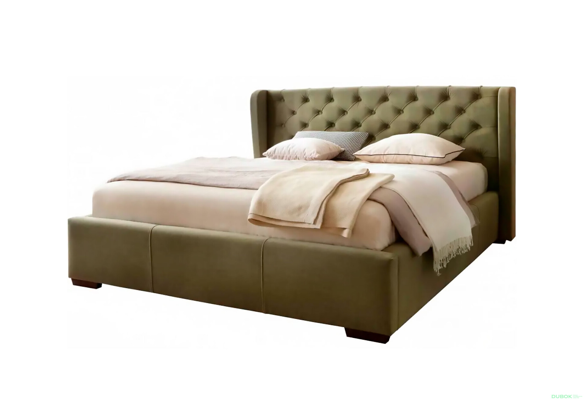 Fotografie 1 - Postel Preston 160x200 Matt Velvet 38 Davis, podhlavník 106, C4 Ořech