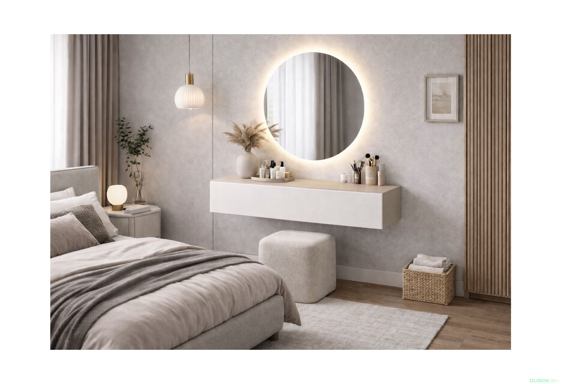 Fotografie 2 - Toaletní stolek 80 cm kašmír / nymphaea alba Space