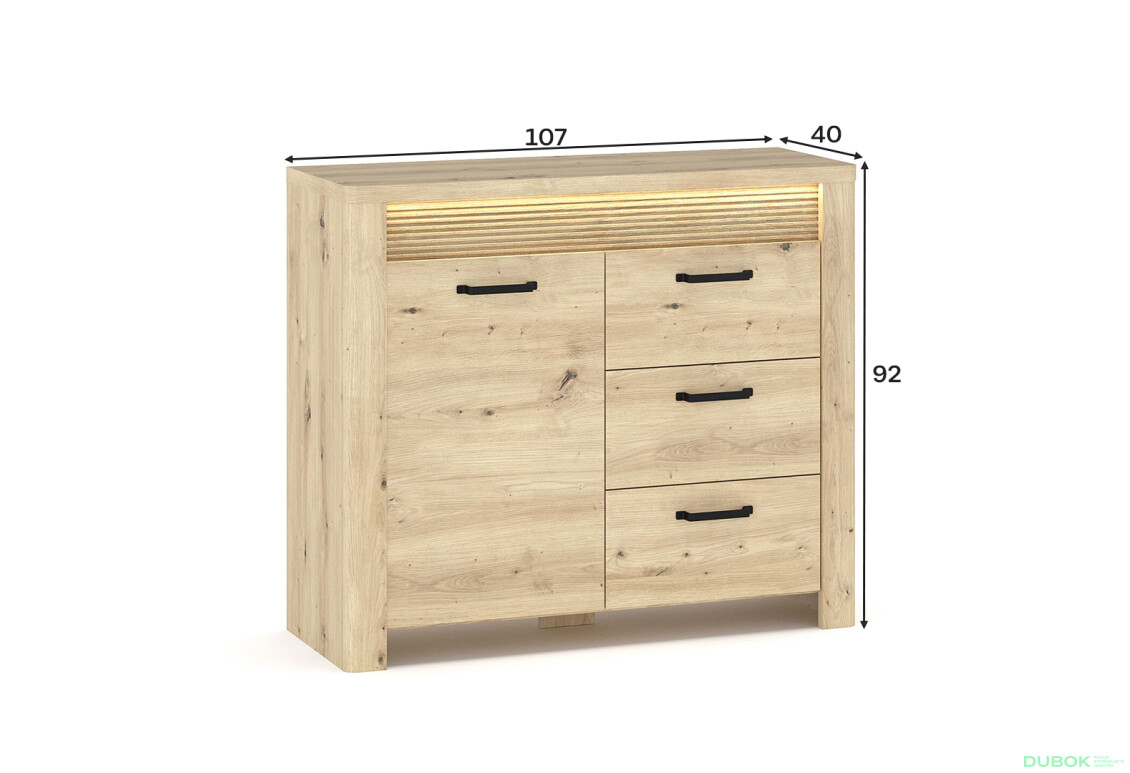 Fotografie 3 - Komoda 1d3s dub artisan Moris