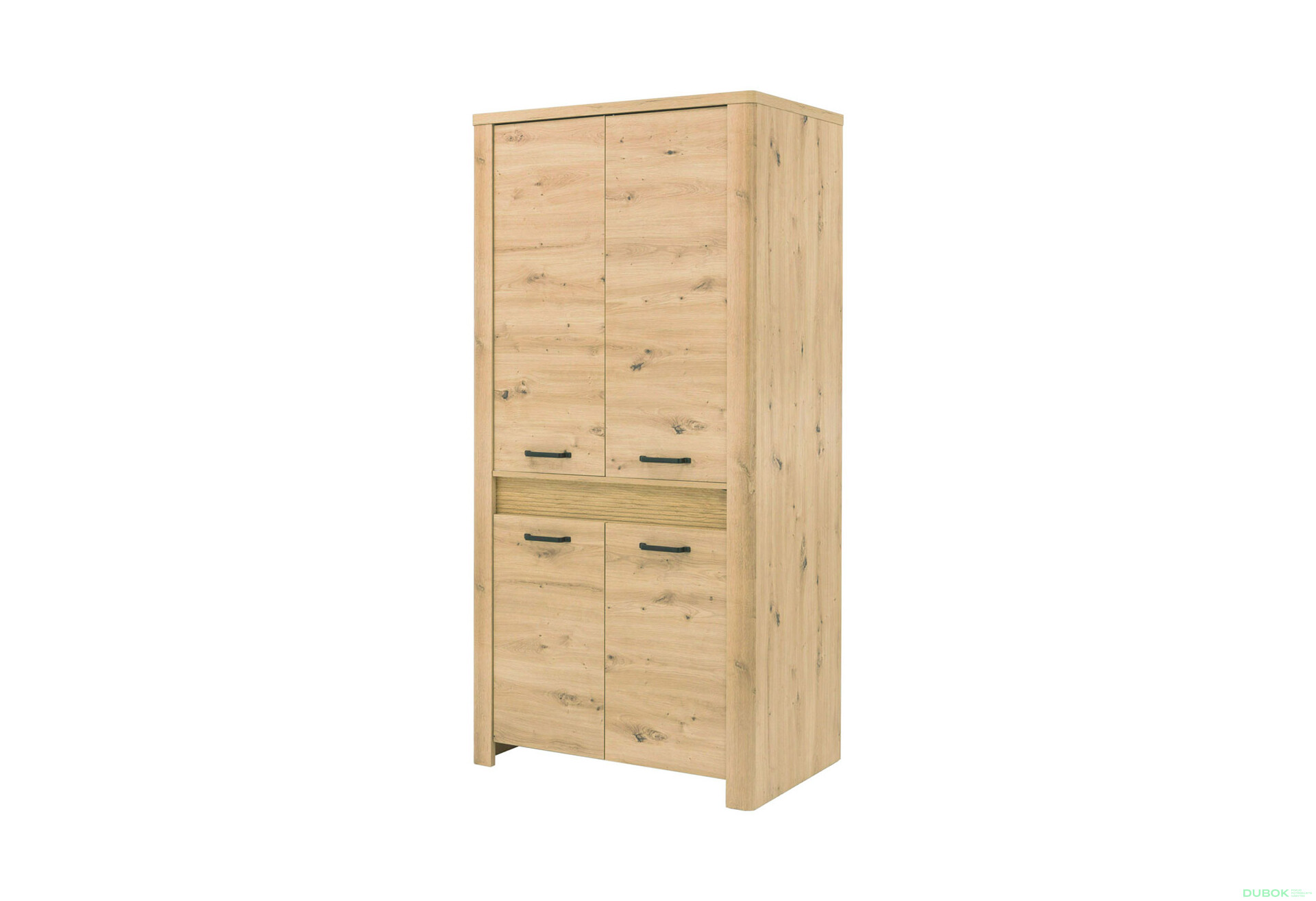 Skříň čtyřdveřová s led osvětlením Moris 96x200x60 cm Dub artisan - Fotografie 3 Fotografie 3 - Skříň čtyřdveřová s led osvětlením Moris 96x200x60 cm Dub artisan