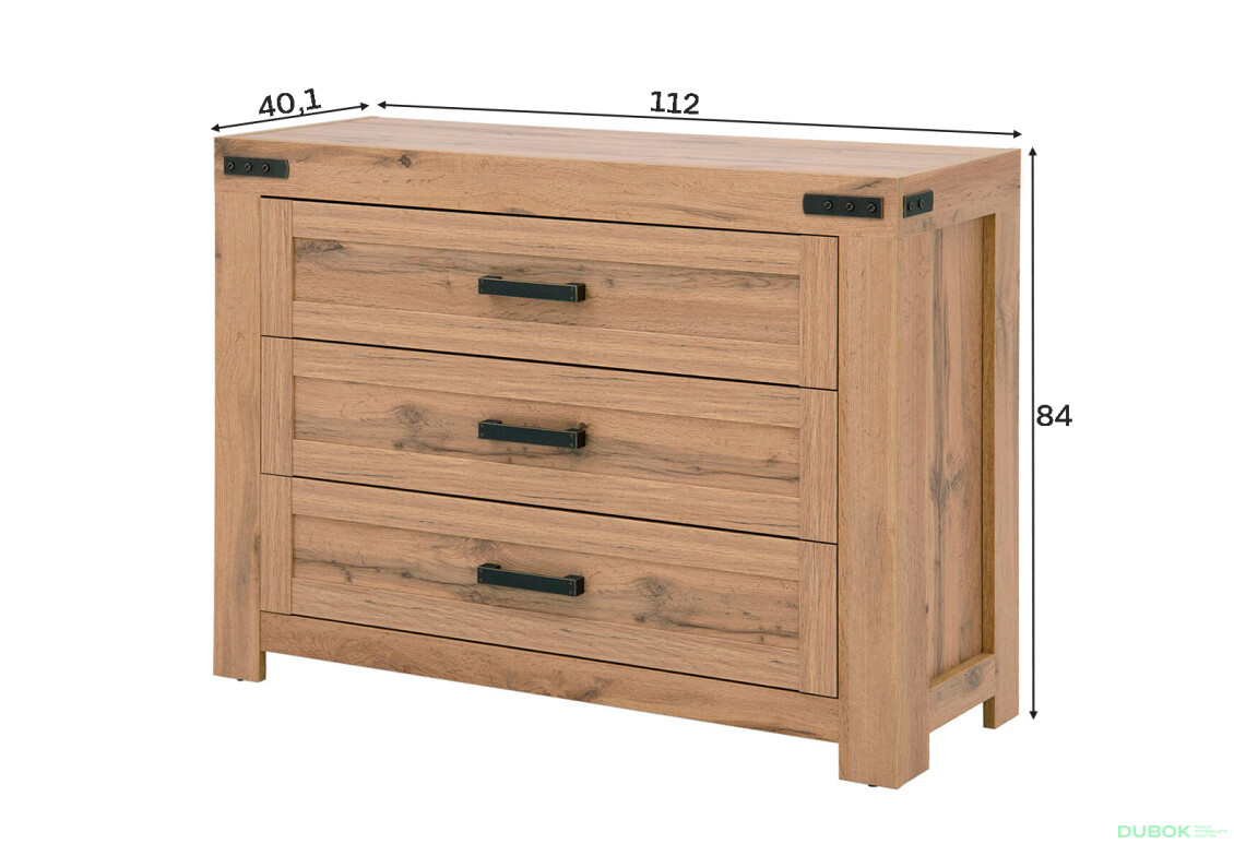 Fotografie 8 - Komoda 3s dub wotan Mortiz