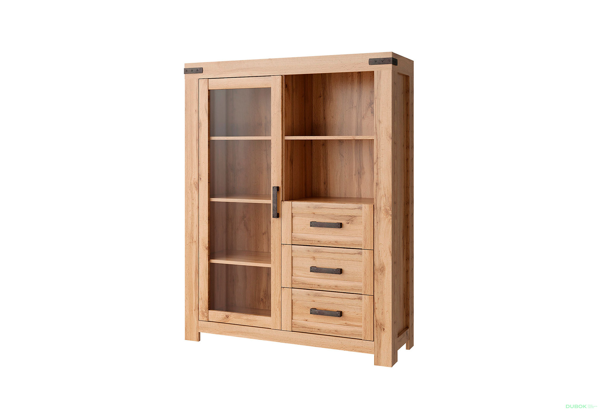 Vitrína nízká 1w3s dub wotan Mortiz - Fotografie 1 Fotografie 1 - Vitrína nízká 1w3s dub wotan Mortiz