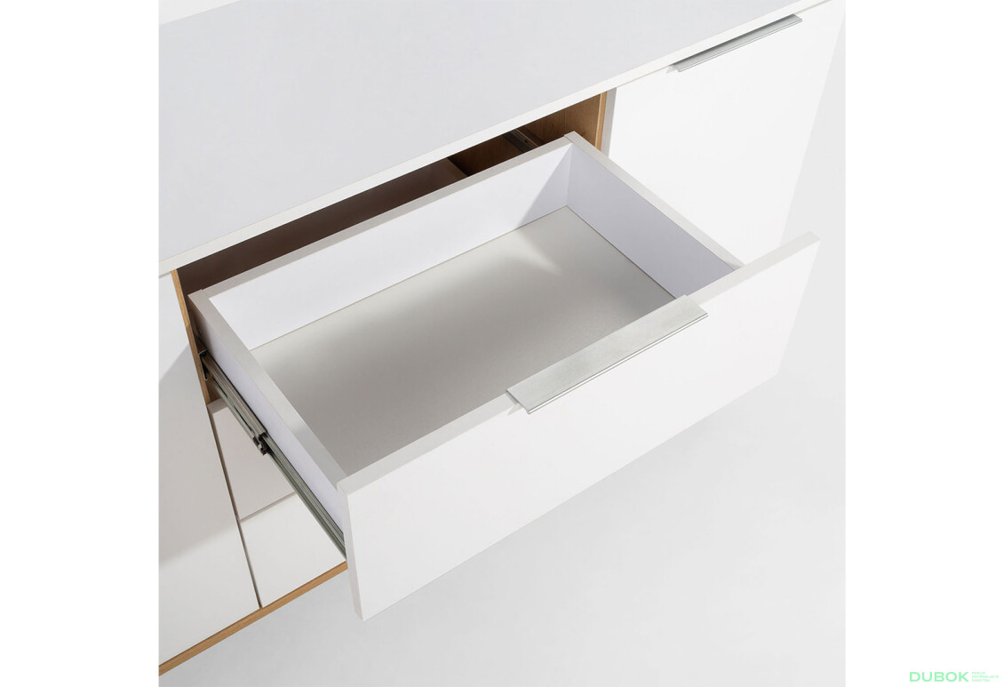 Komoda 2d3s bílá / dub kamenný Neptun - Fotografie 4 Fotografie 4 - Komoda 2d3s bílá / dub kamenný Neptun