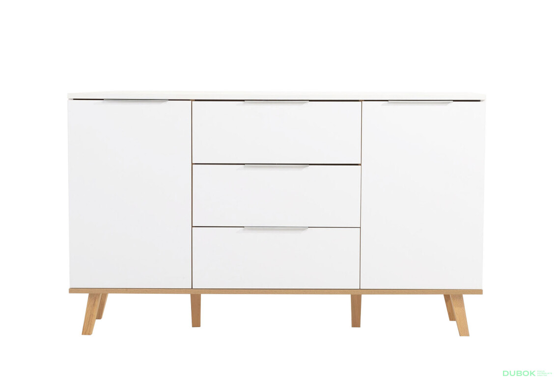 Komoda 2d3s bílá / dub kamenný Neptun - Fotografie 2 Fotografie 2 - Komoda 2d3s bílá / dub kamenný Neptun