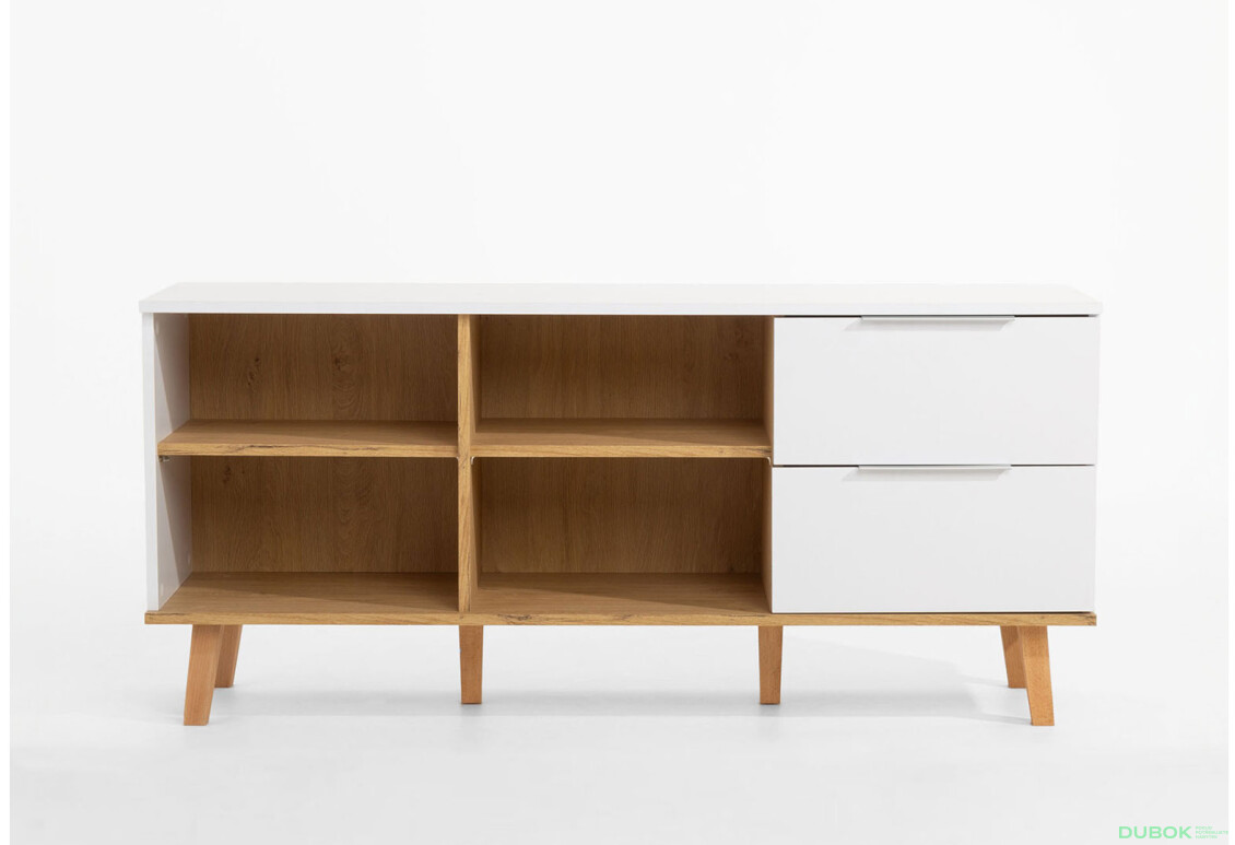 Komoda 2s/134 bílá / dub kamenný Neptun - Fotografie 2 Fotografie 2 - Komoda 2s/134 bílá / dub kamenný Neptun