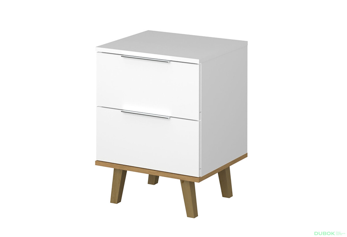 Komoda 2s/46 bílá / dub kamenný Neptun - Fotografie 1 Fotografie 1 - Komoda 2s/46 bílá / dub kamenný Neptun
