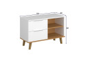Fotografie 5 - Komoda 2s/90 bílá / dub kamenný Neptun