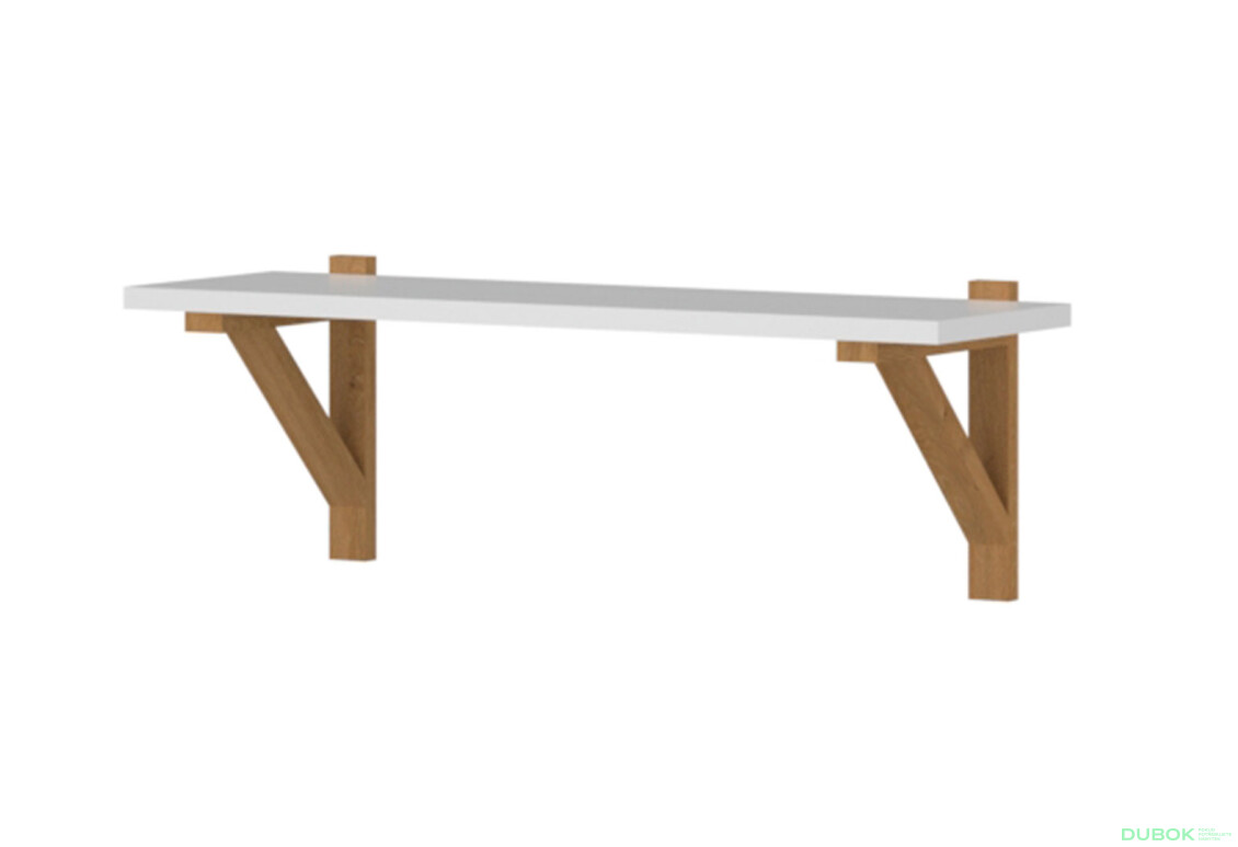 Police 65 bílá / dub kamenný Neptun - Fotografie 1 Fotografie 1 - Police 65 bílá / dub kamenný Neptun