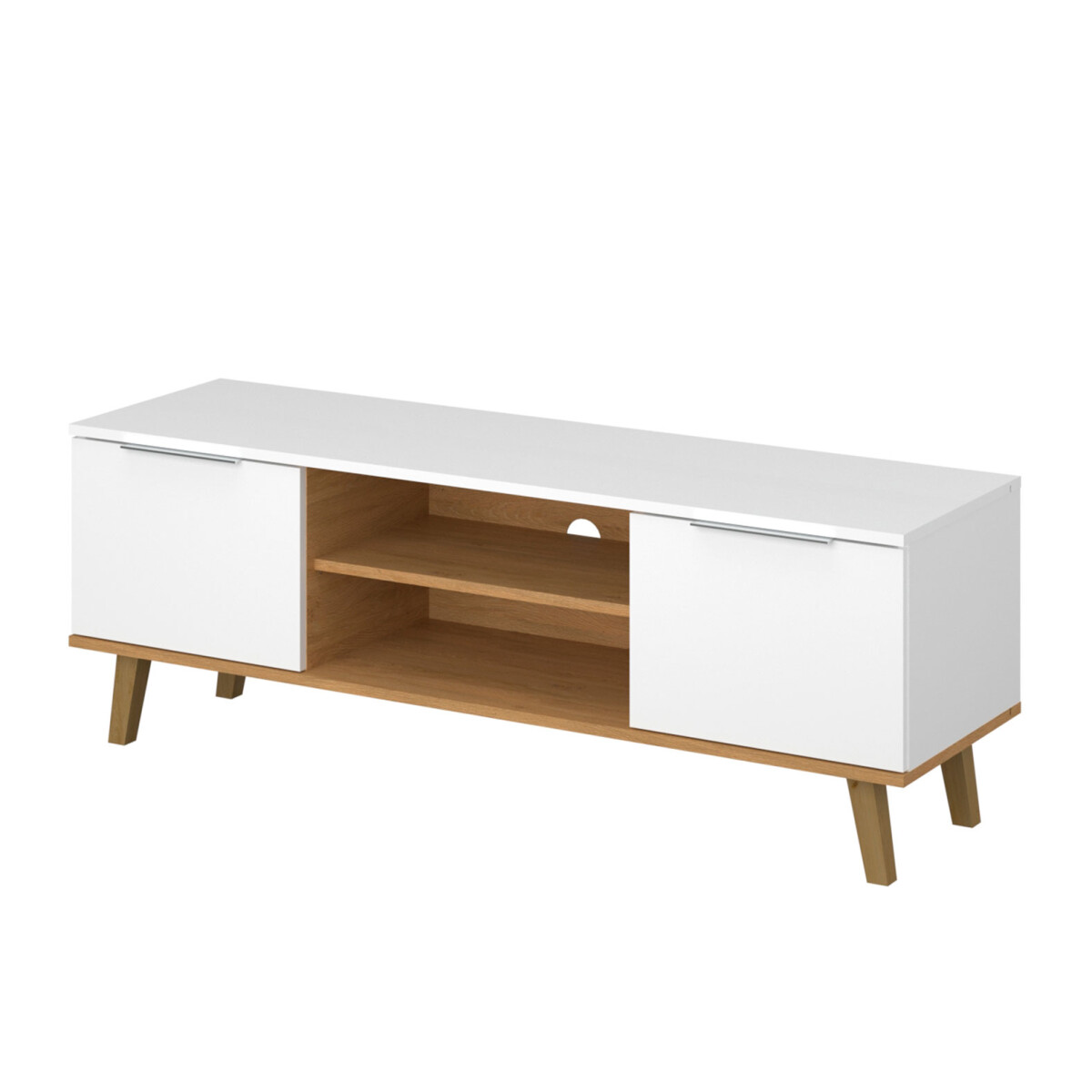 

TV stolek 2d/140 bílý / dub kamenný Neptun