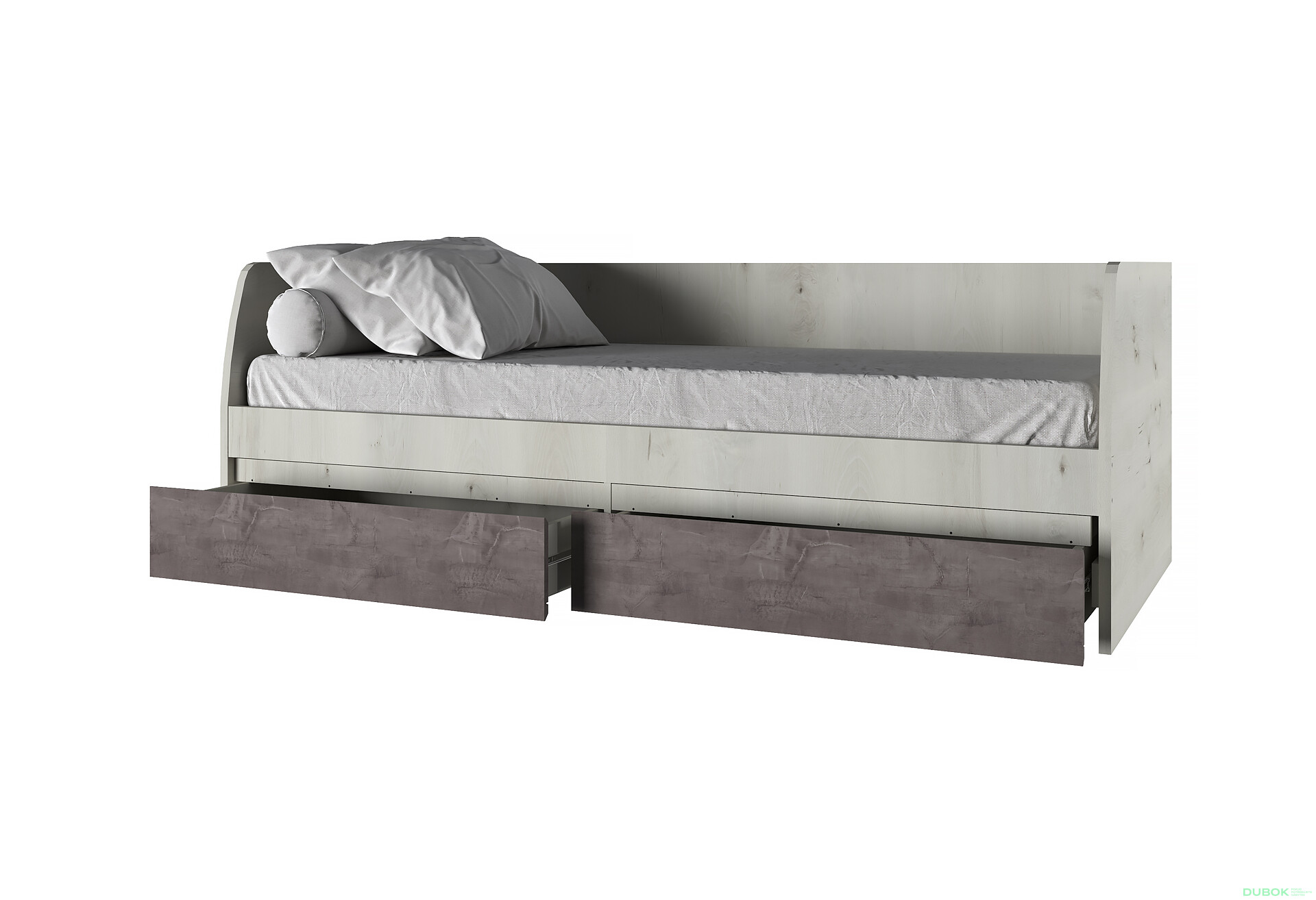 Fotografie 2 - Postel 2s/90x200 polární olše / onyx Nonell