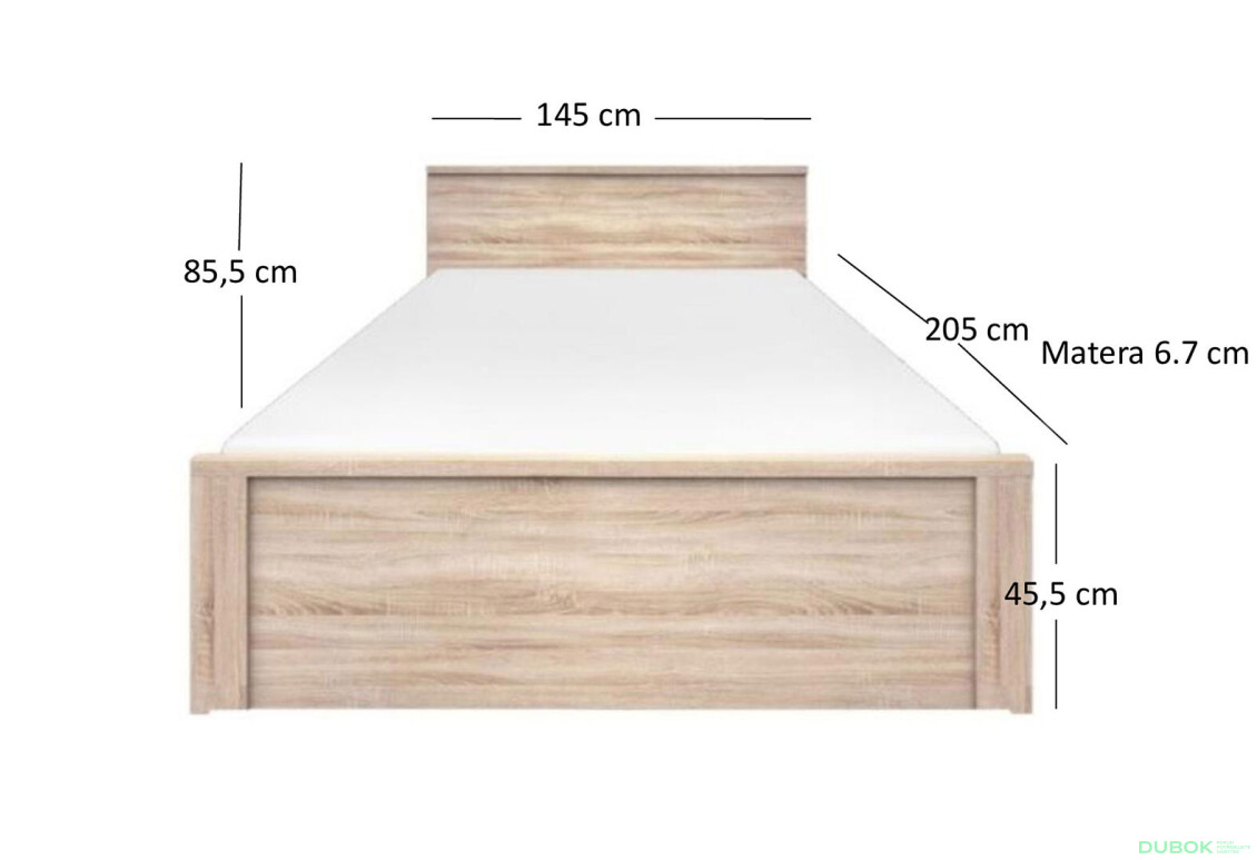 Fotografie 2 - Postel 140x200 dub sonoma Norton
