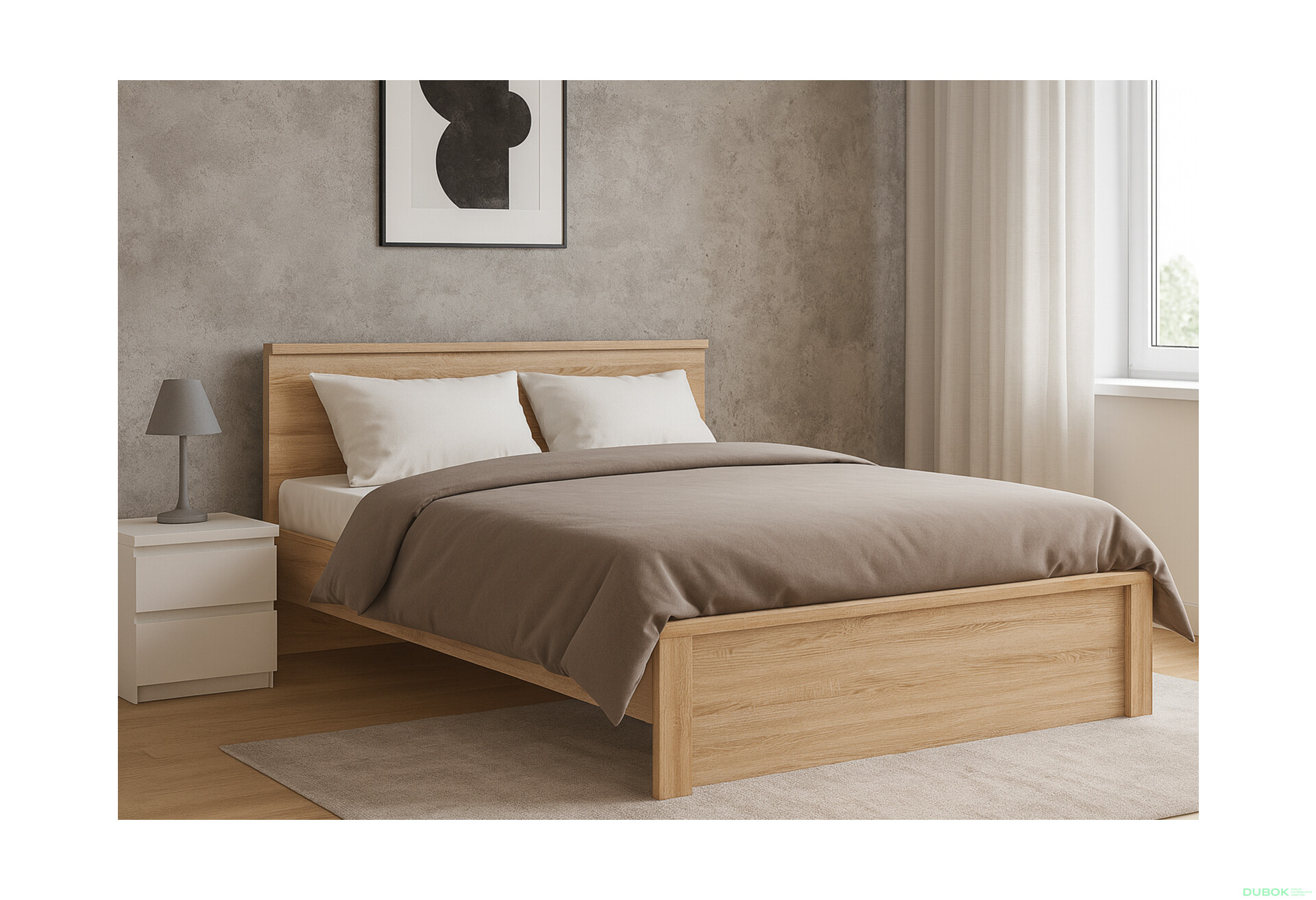Fotografie 2 - Postel 140x200 dub sonoma Norton