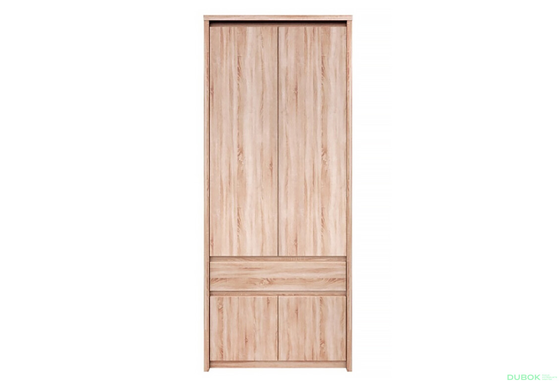 Skříň čtyřdveřová se zásuvkou Norton 66x210x40 cm Dub sonoma - Fotografie 1 Fotografie 1 - Skříň čtyřdveřová se zásuvkou Norton 66x210x40 cm Dub sonoma