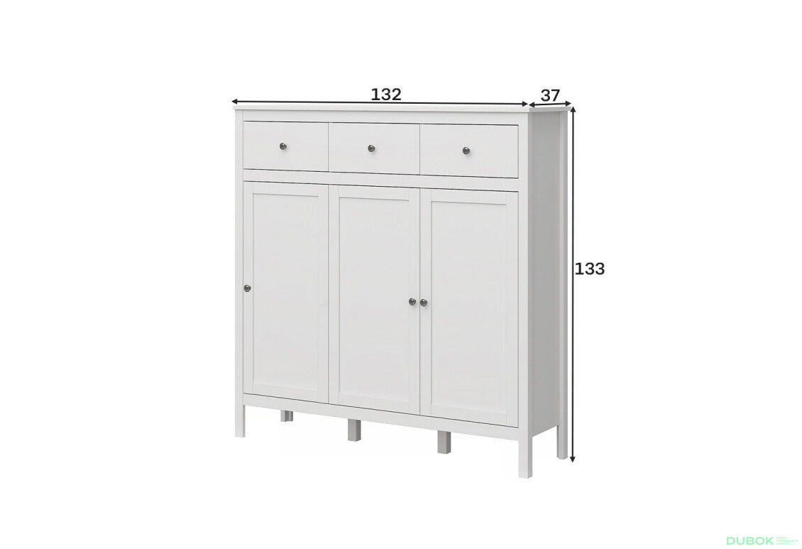 Fotografie 4 - Komoda 3d3s bílá Ole