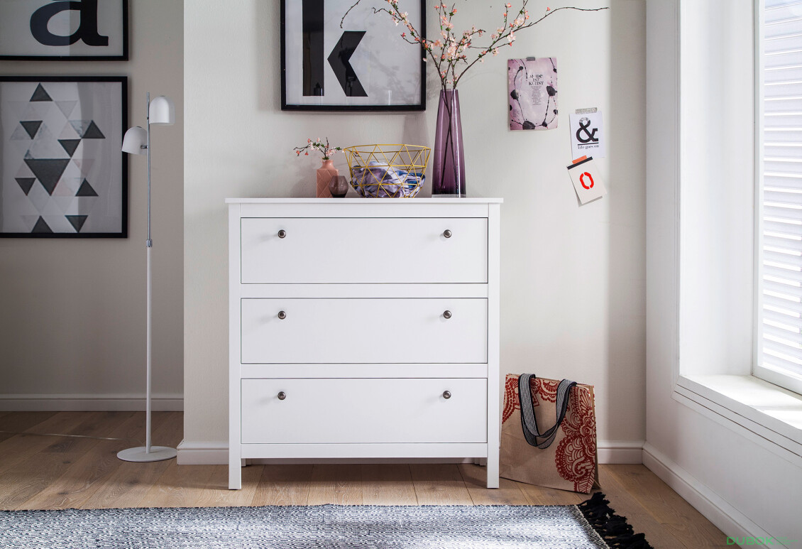 Fotografie 5 - Komoda 3s bílá Ole