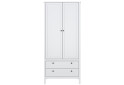 Skříň dvoudveřová se zásuvkami Ole 91x200x61 cm Bílá - Fotografie 1 Fotografie 1 - Skříň dvoudveřová se zásuvkami Ole 91x200x61 cm Bílá