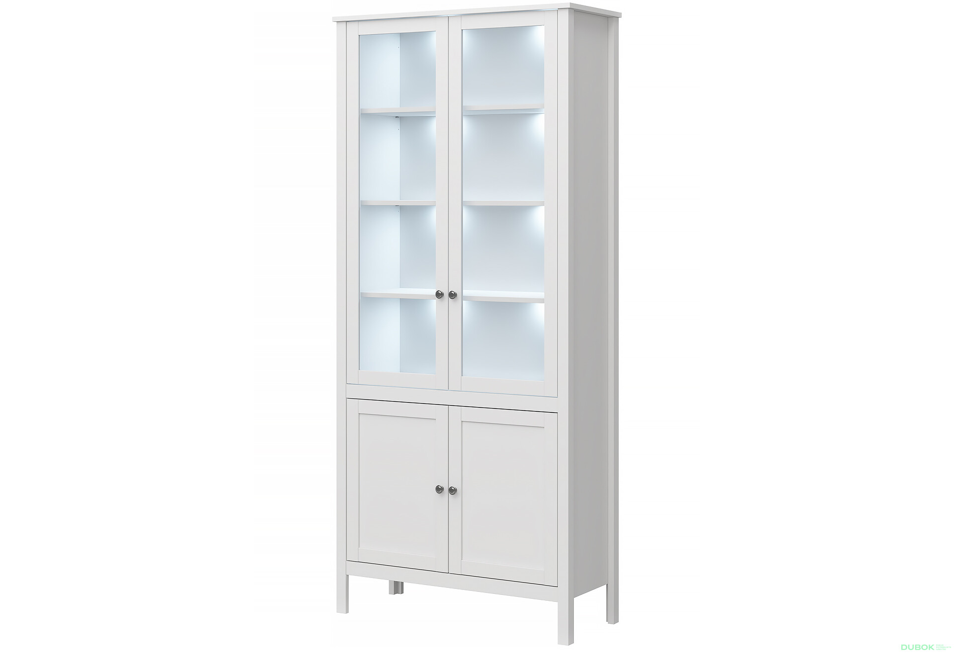 Vitrína vysoká 2d2w bílý Ole - Fotografie 1 Fotografie 1 - Vitrína vysoká 2d2w bílý Ole