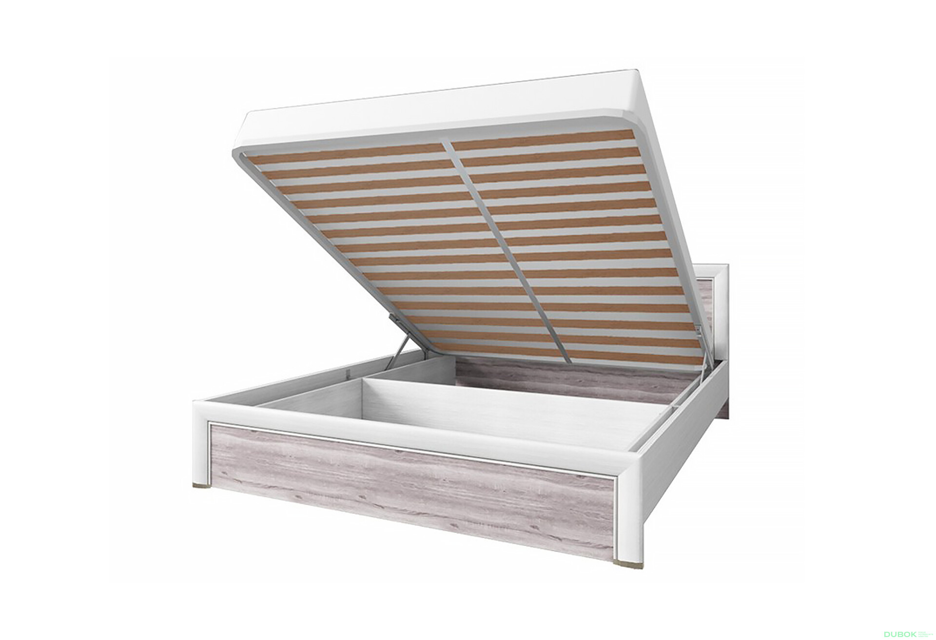 Postel 160x200 s úložným prostorem krém / dub ancona Olivia - Fotografie 2 Fotografie 2 - Postel 160x200 s úložným prostorem krém / dub ancona Olivia