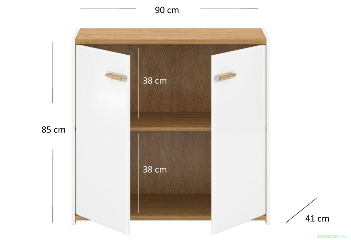 Komoda 2d bílý mat Adam - Fotografie 3 Fotografie 3 - Komoda 2d bílý mat Adam