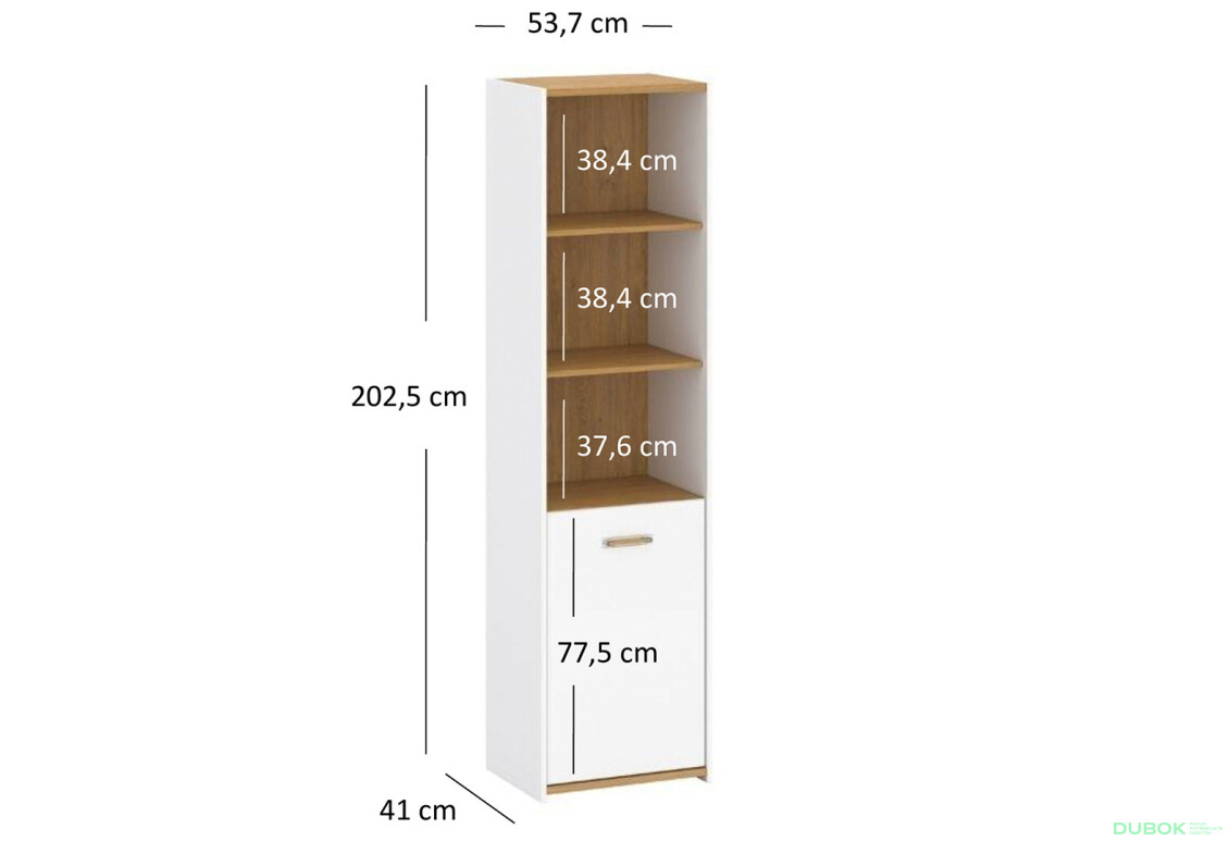 Regál otevřený 1d bílý mat Adam - Fotografie 3 Fotografie 3 - Regál otevřený 1d bílý mat Adam