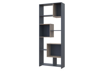 Vysoký regál BS1 grafit / dub sonoma 81x30x210