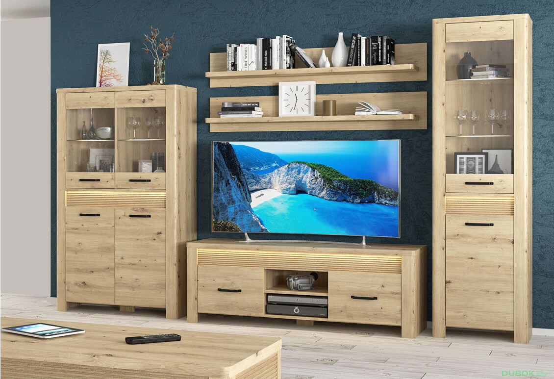 Obývací sestava 3.0 m dub artisan Moris - Fotografie 1 Fotografie 1 - Obývací sestava 3.0 m dub artisan Moris
