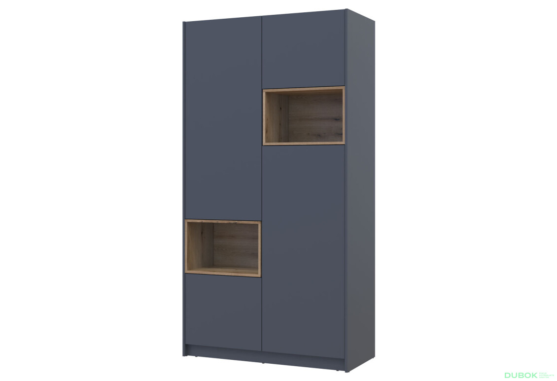 Skříň Dale 2D s výklenkem 115.2х52х220 cm grafit / dub evoke