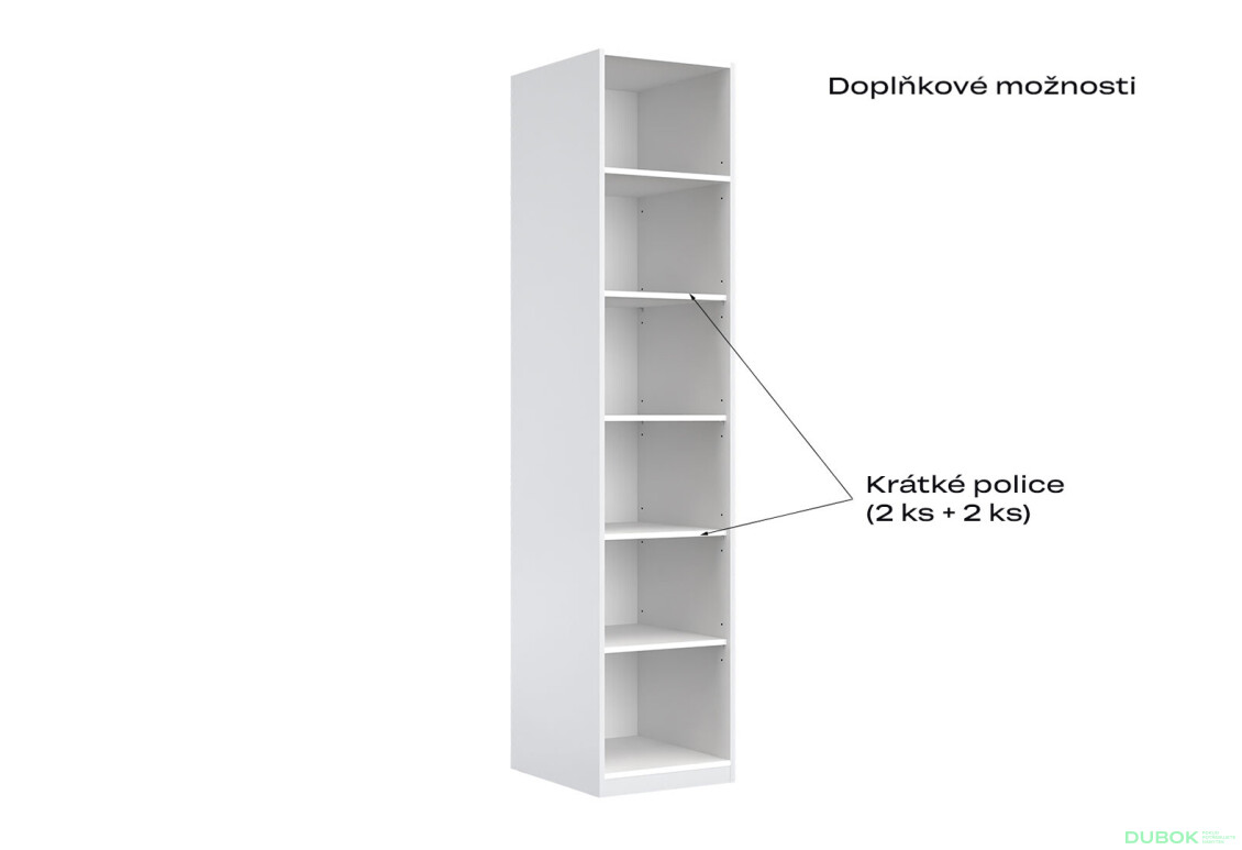 Fotografie 5 - Korpus skříně 1dv Bílý lesk Idea