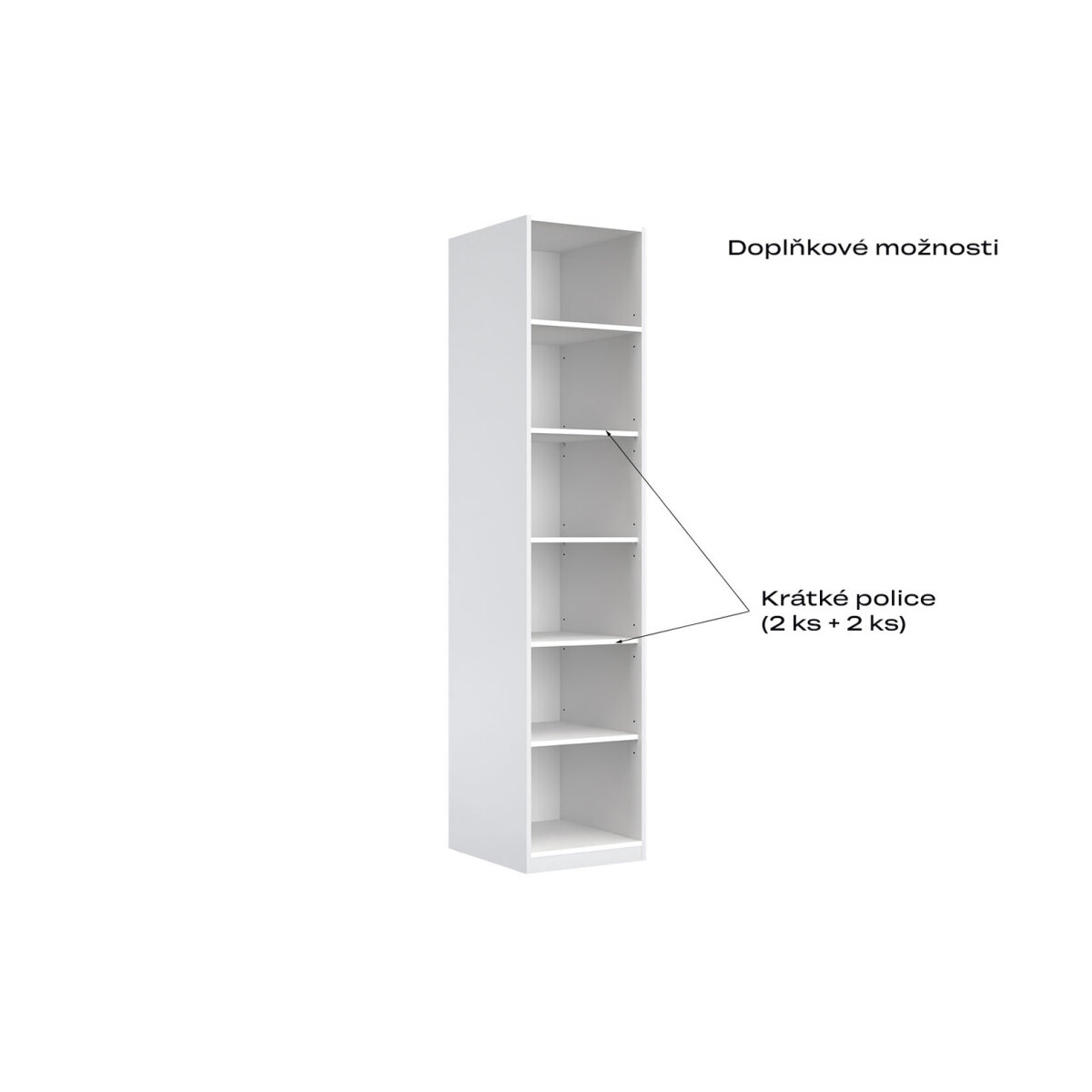 Korpus skříně 1dv Bílý lesk Idea (obrázek 3)