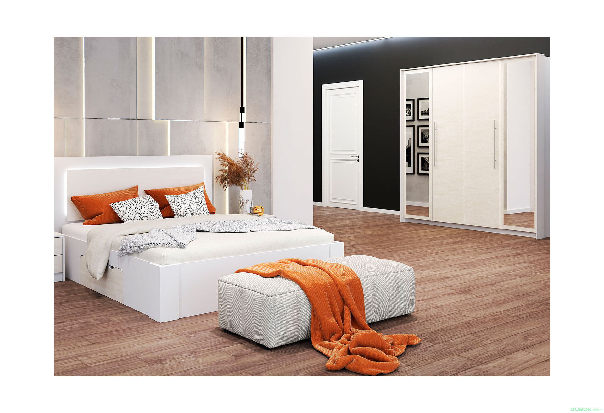 Fotografie 4 - Série do ložnice Aurelia silk / bílý