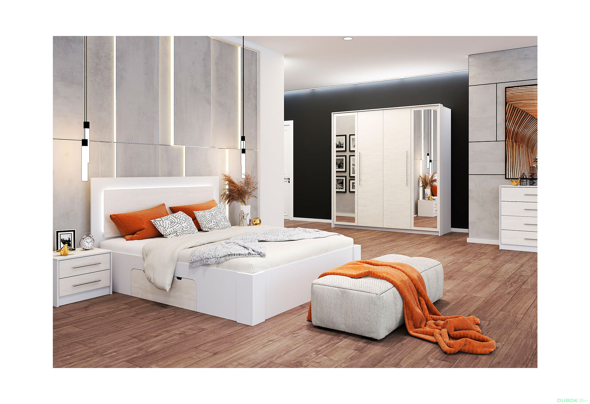 Fotografie 3 - Série do ložnice Aurelia silk / bílý