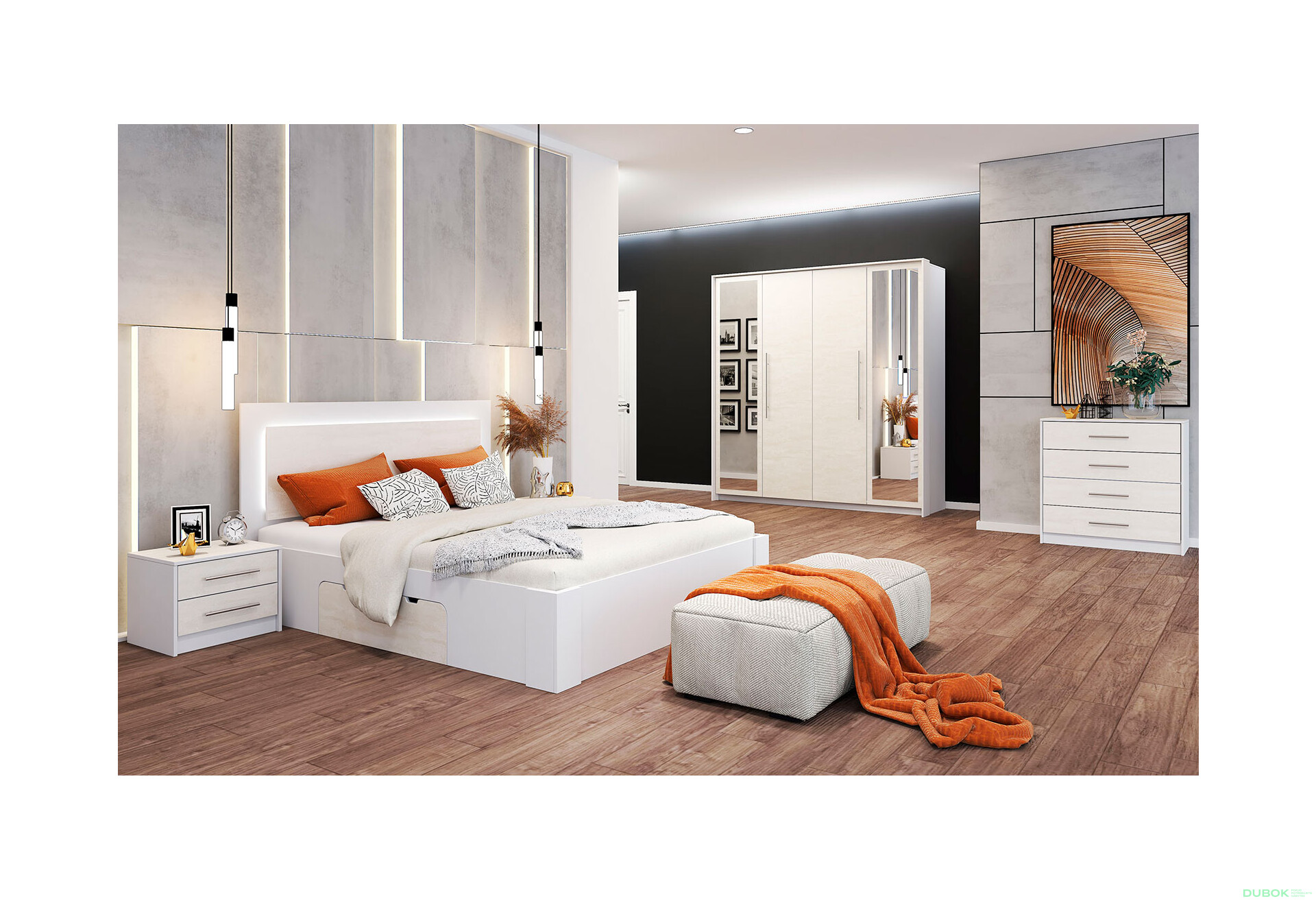 Fotografie 6 - Série do ložnice Aurelia silk / bílý