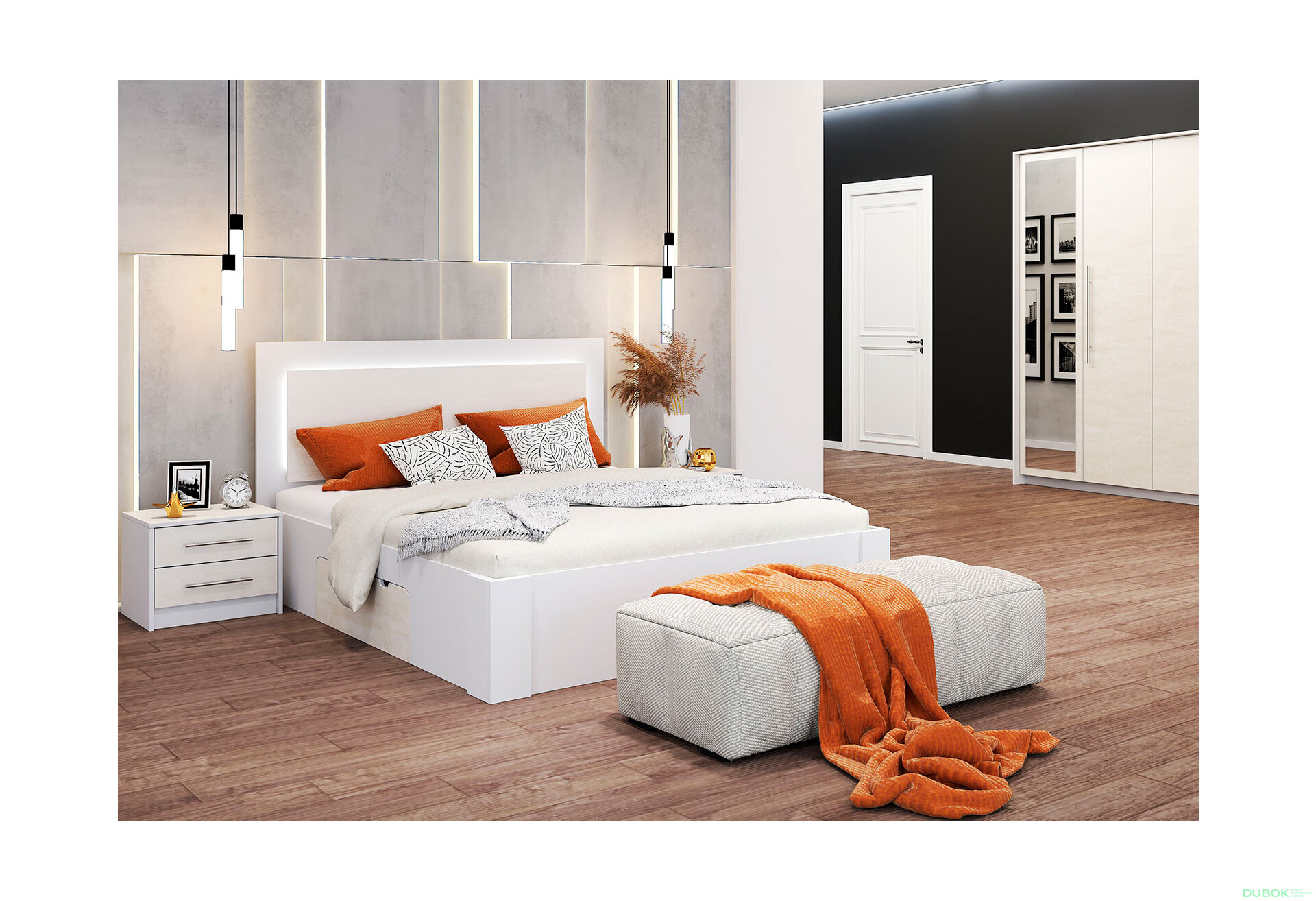 Fotografie 5 - Série do ložnice Aurelia silk / bílý