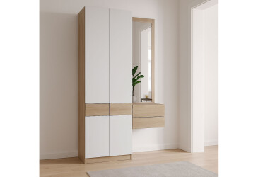 Sada 105 cm s šatní skříní dub sonoma / bílá Sola