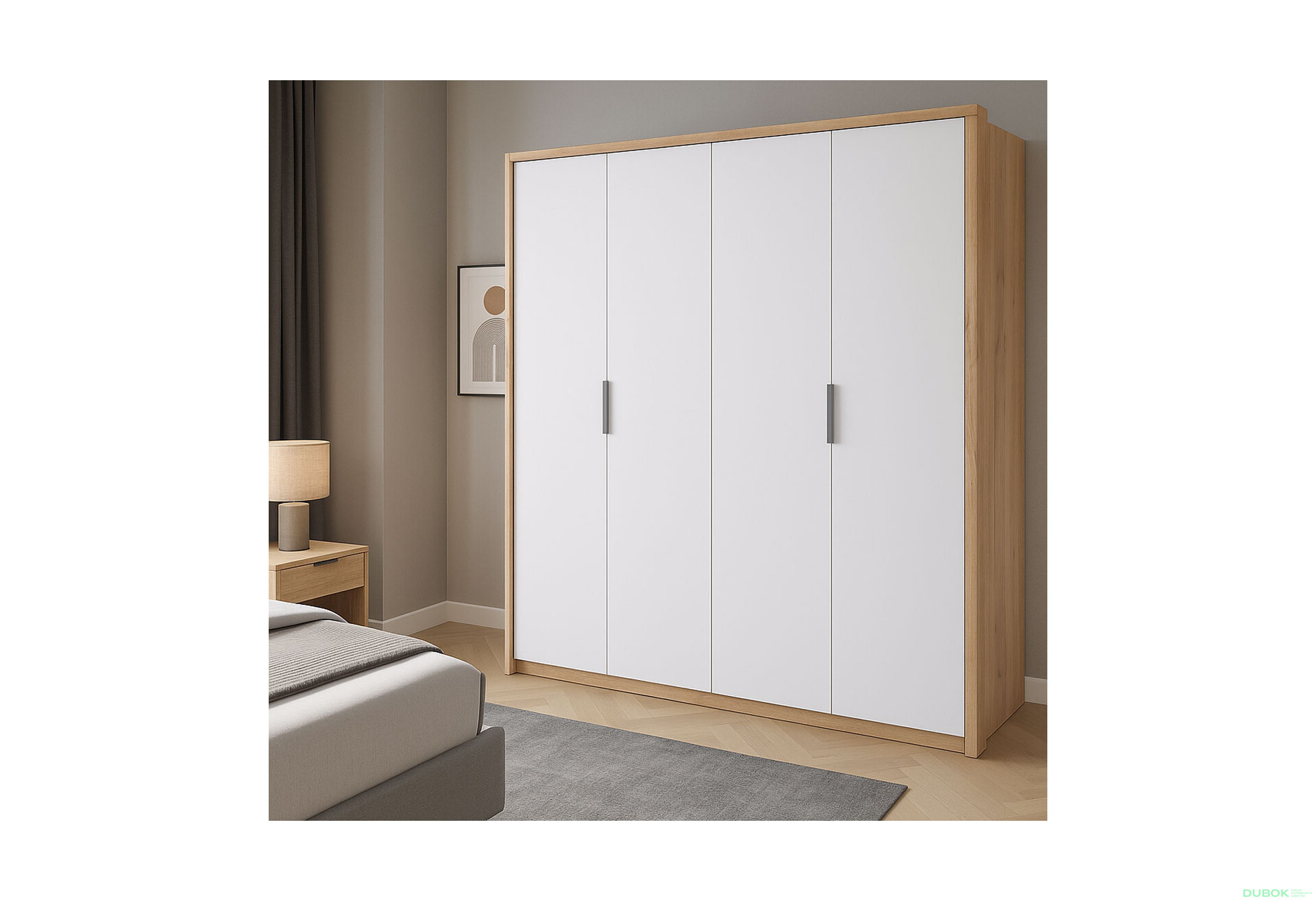 Fotografie 2 - Skříň 4D bez zrcadel série N, dub kraft / bílá Asti