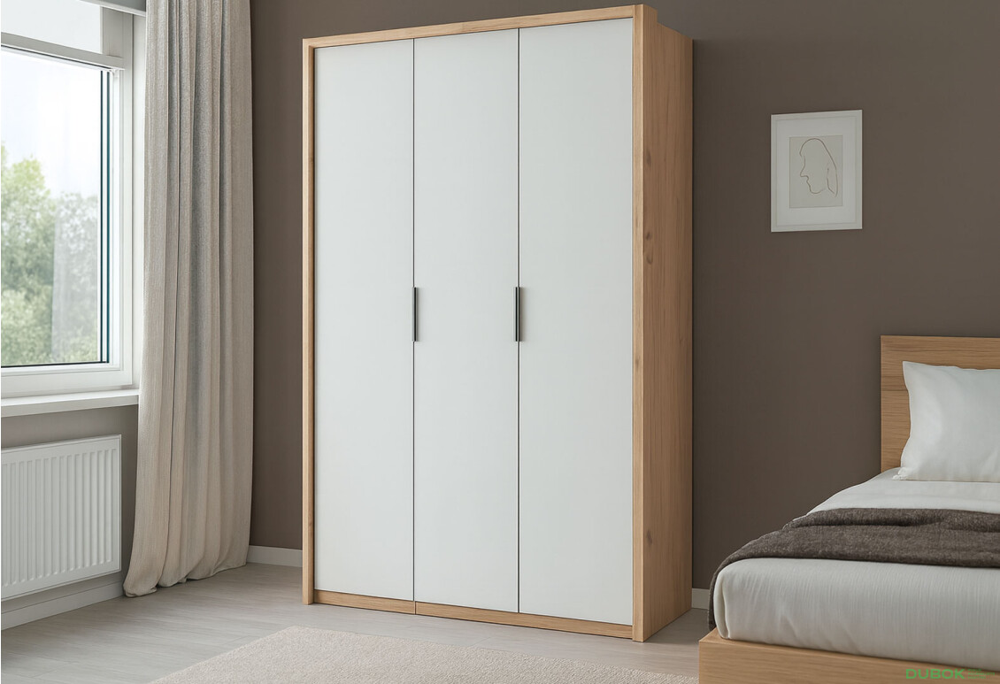 Fotografie 2 - Skříň 3D bez zrcadel série N, dub kraft / bílá Asti