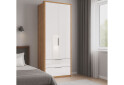Fotografie 3 - Skříň 2D 2Š bez zrcadel, série N, dub kraft / bílá Asti