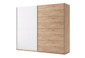 Skříň s posuvnými dveřmi 2,5x2,1m (Dveře Dub Kraft/Lesklá Bílá) série N Asti - Fotografie 1 Fotografie 1 - Skříň s posuvnými dveřmi 2,5x2,1m (Dveře Dub Kraft/Lesklá Bílá) série N Asti