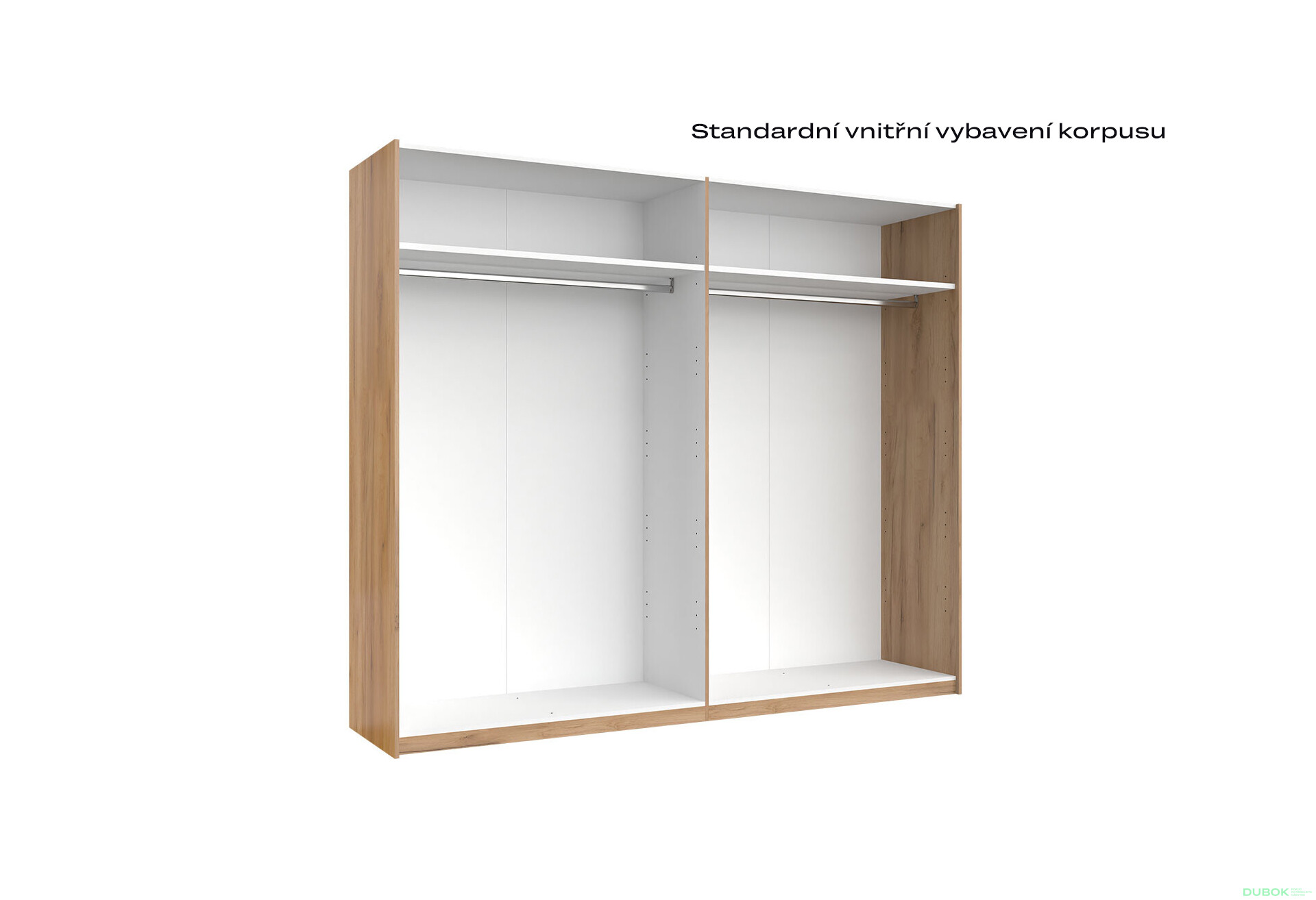 Skříň s posuvnými dveřmi 2,5x2,1m (Dveře Dub Kraft/Lesklá Bílá) série N Asti - Fotografie 2 Fotografie 2 - Skříň s posuvnými dveřmi 2,5x2,1m (Dveře Dub Kraft/Lesklá Bílá) série N Asti